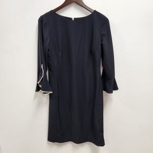 Karl Lagerfeld Womens Sheath Dress Size 4 Black Pearls Formal LBD Mature